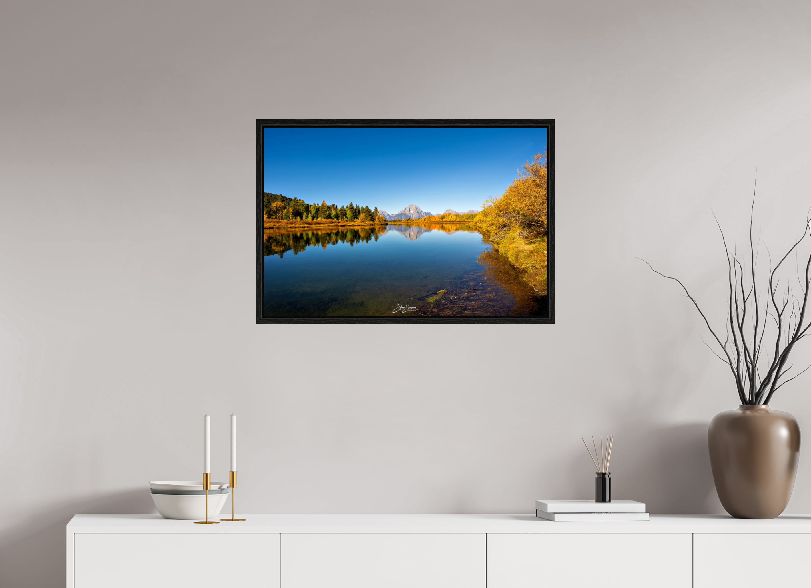 30 x 20″, Floater Frame A19 Tetons