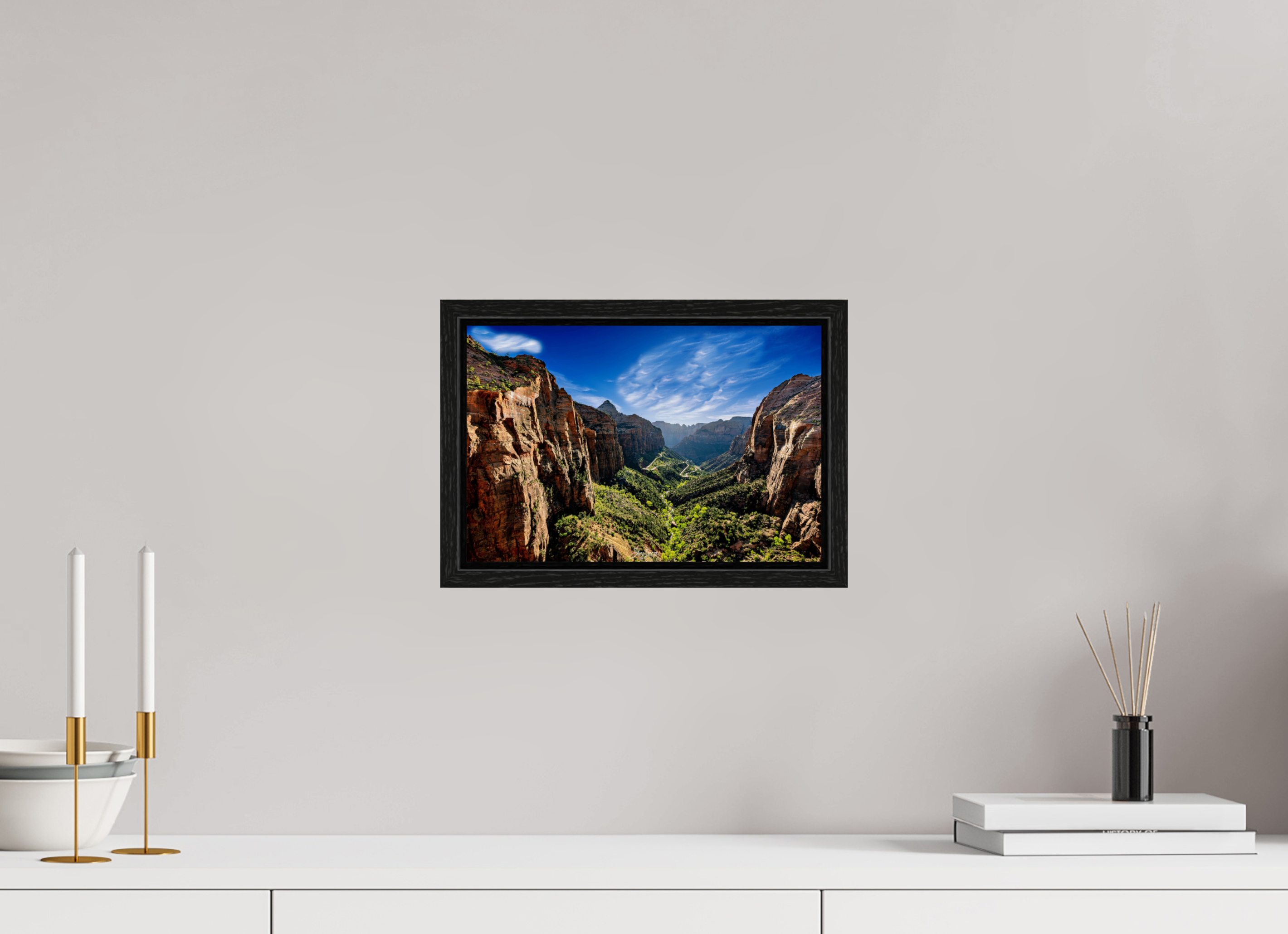 12 x 8″, Floater Frame Zion over lookf