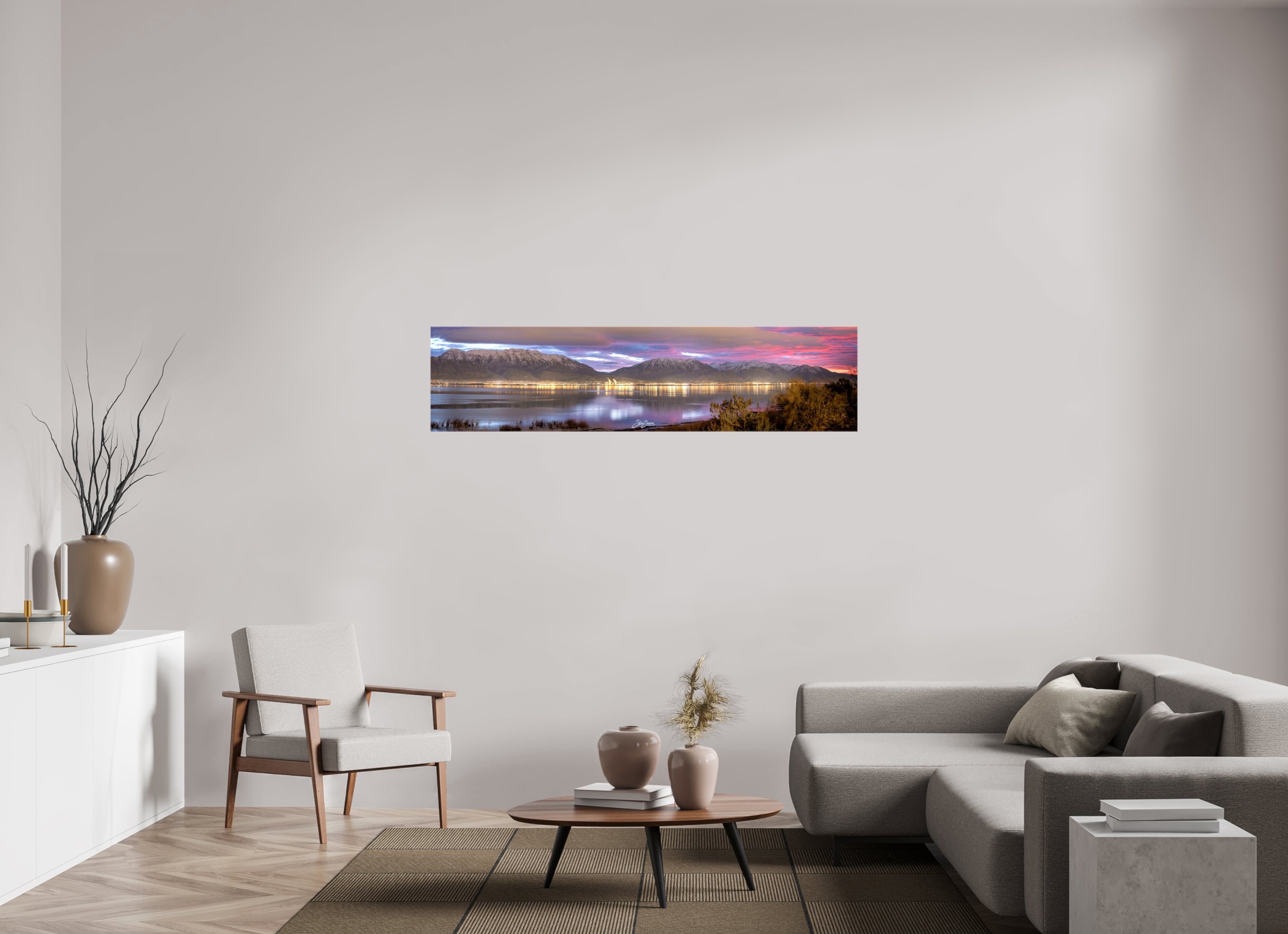 66.4 x 16″, Canvas Utah Lake At Sunrise