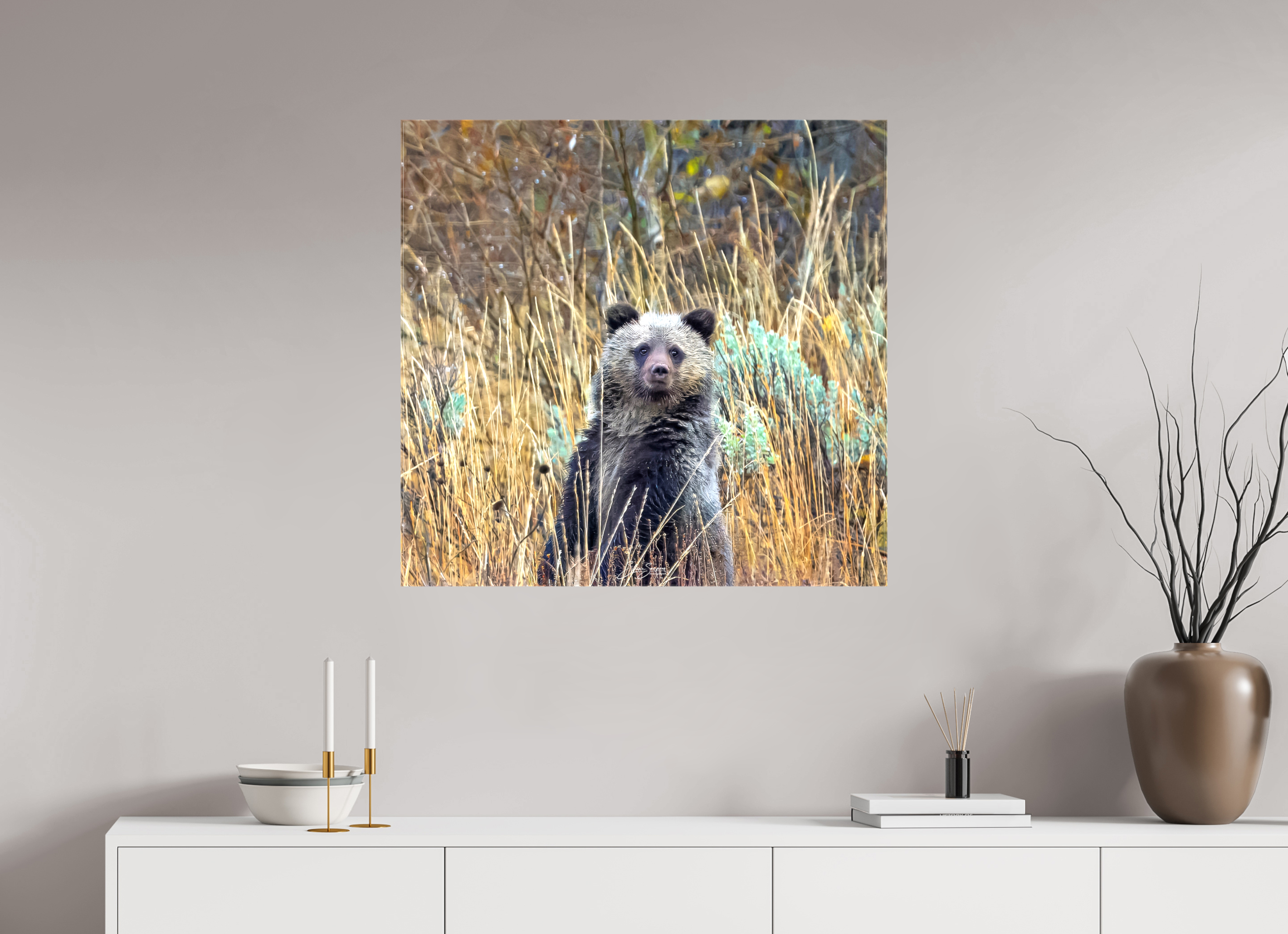 32.3 x 31″, Canvas Cube looking for mom