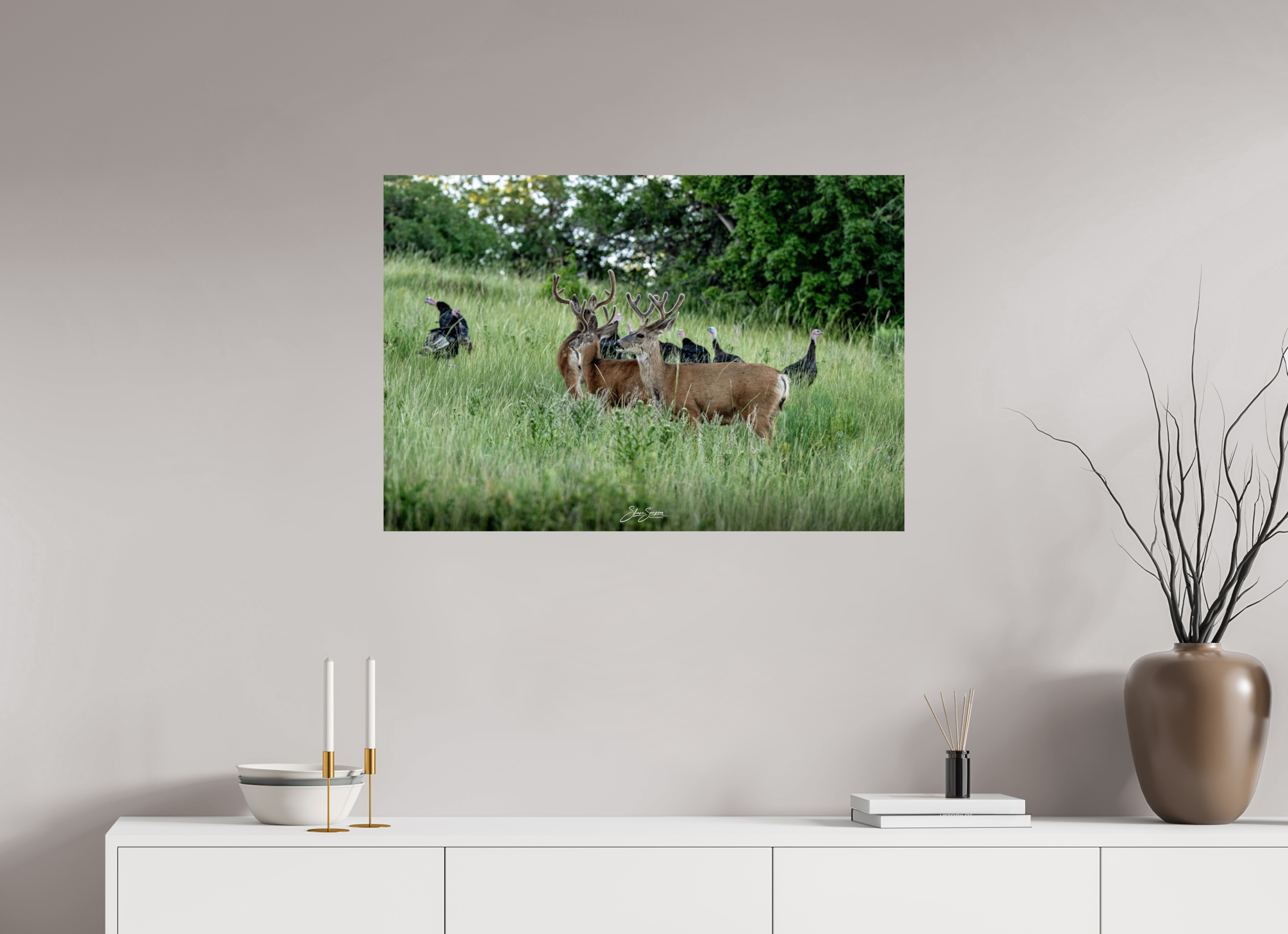 35.1 x 24″, Metal Turky Deer