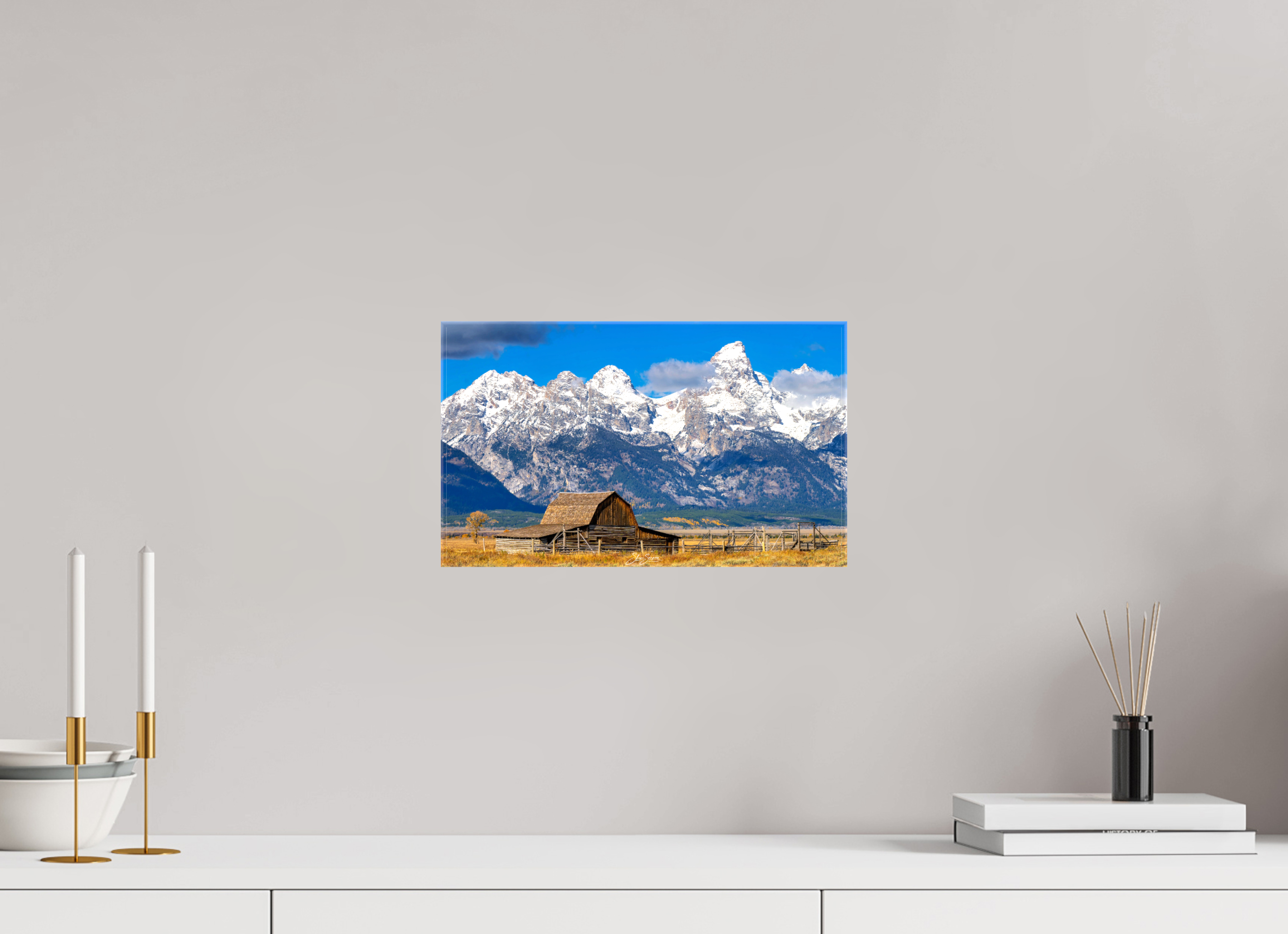 13.5 x 8″, Canvas Tetons