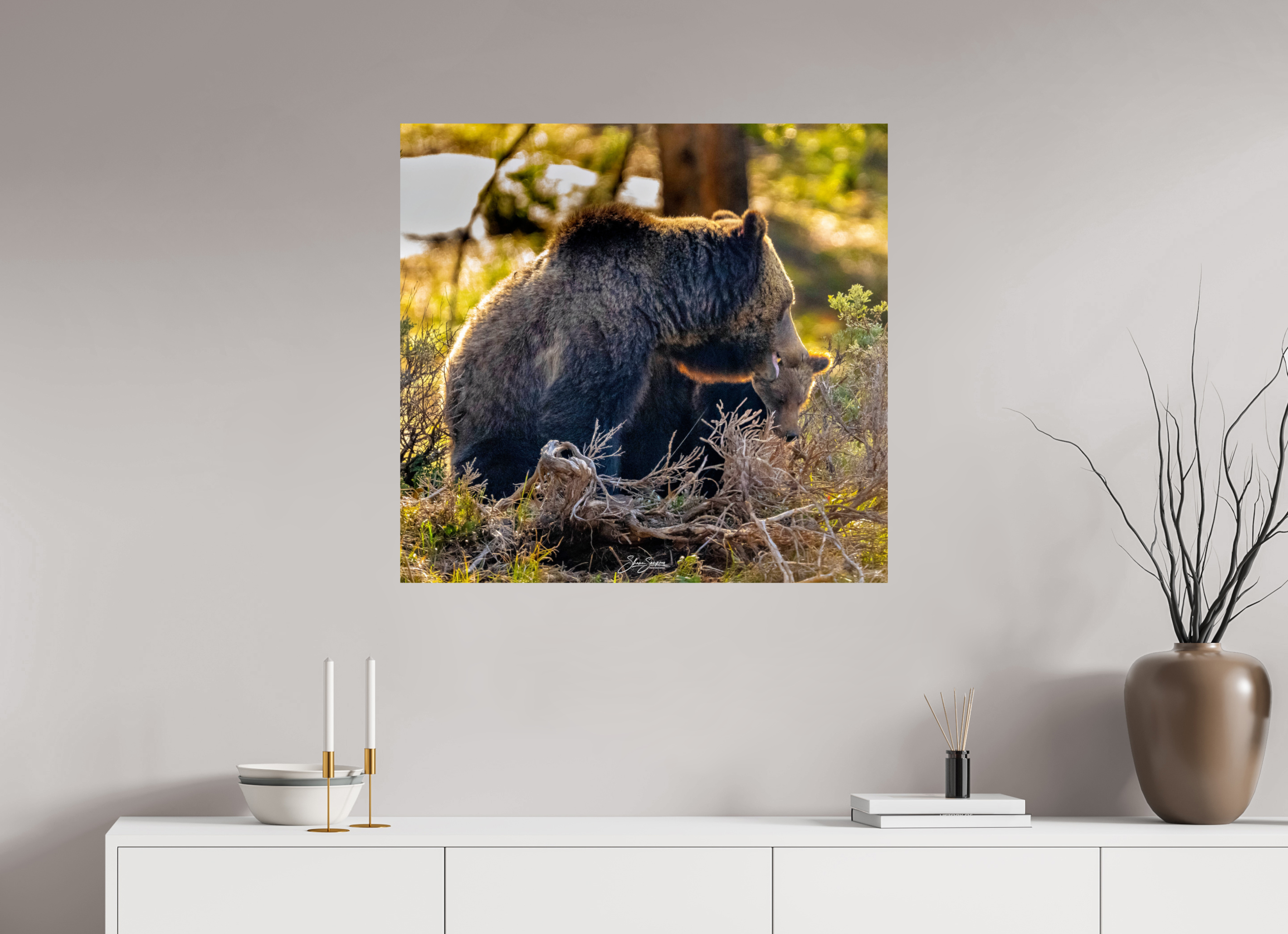 32.9 x 31″, Metal 1063 and cub