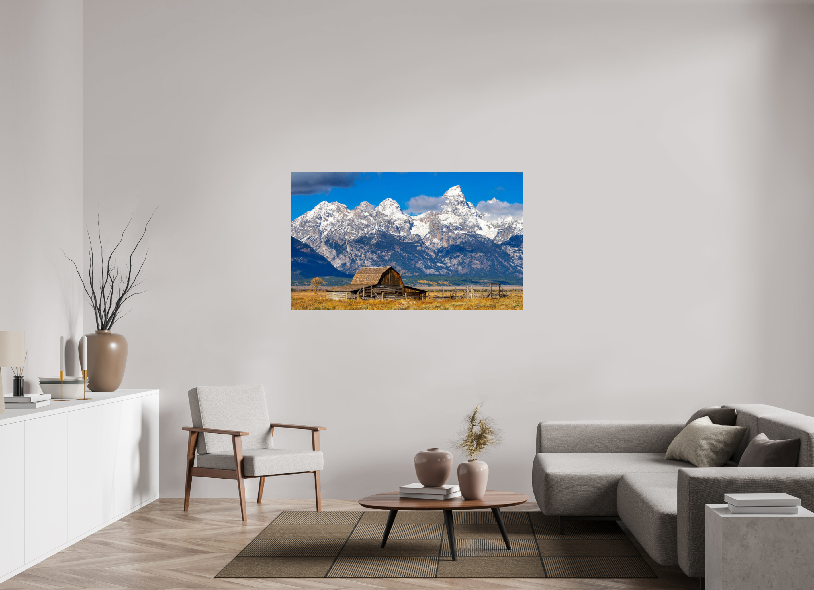 59 x 35″, Metal Tetons