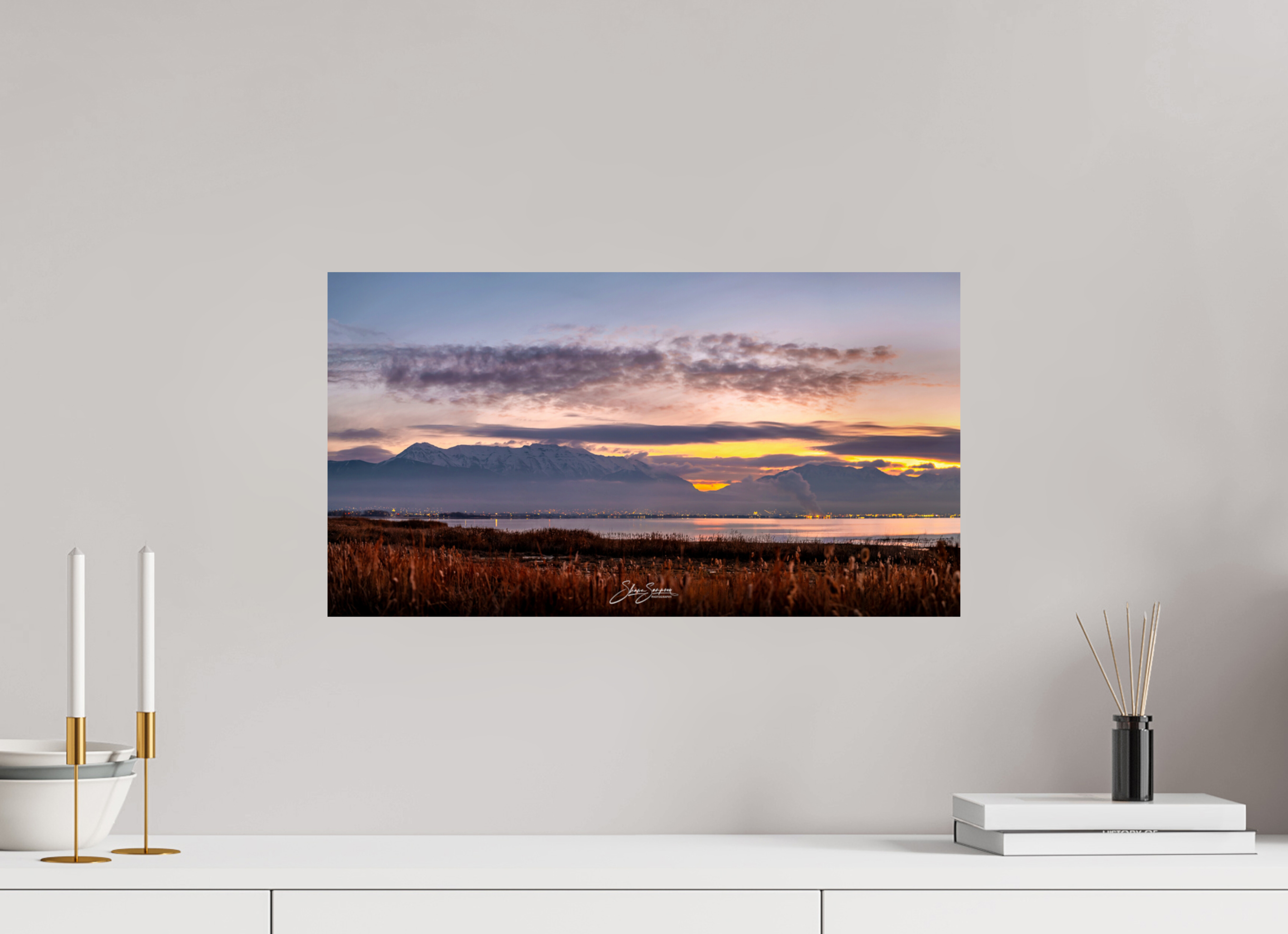 22 x 12″, Photo Print On Fuji Crystal DP II Morning at the lake