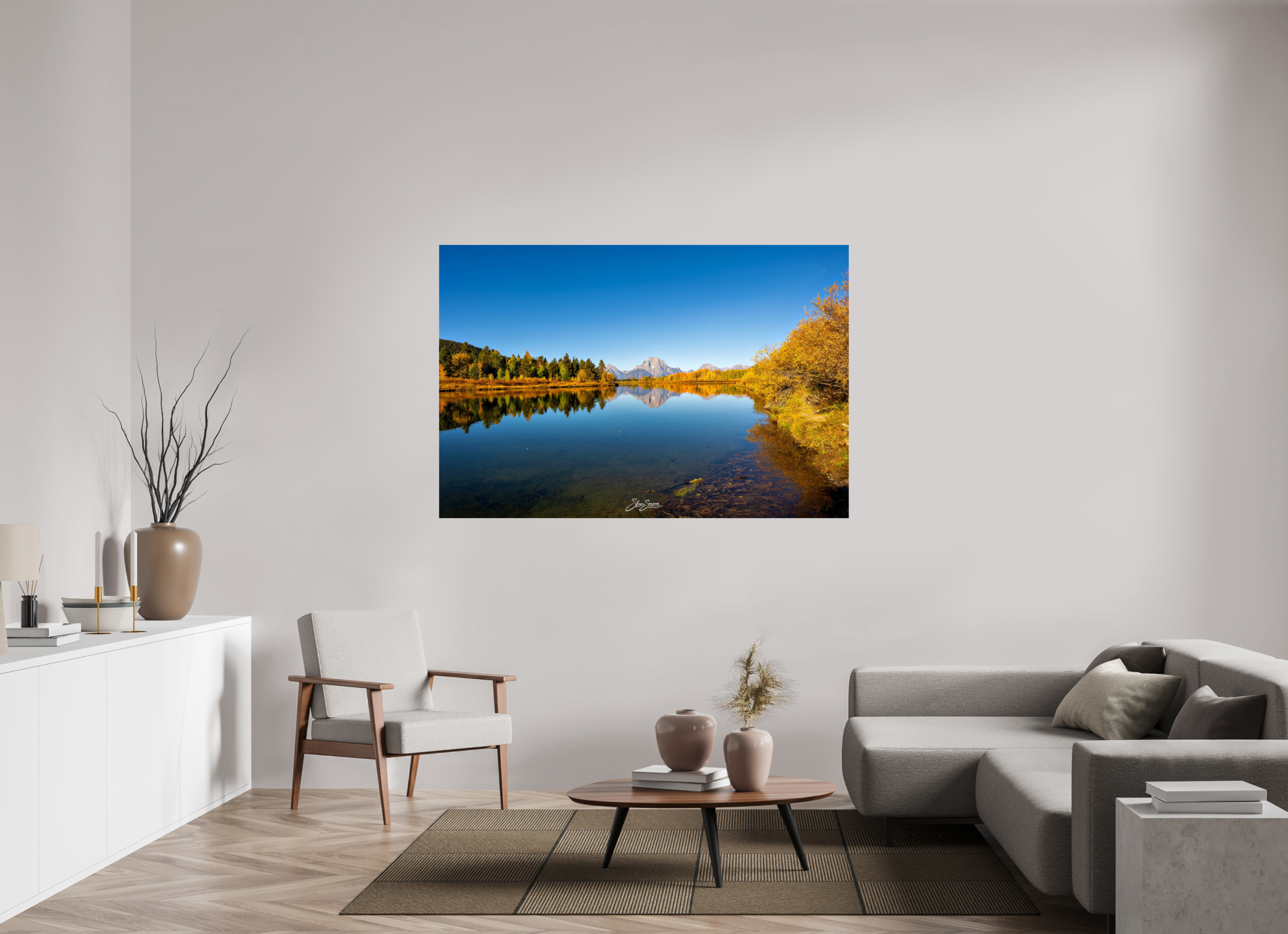 66 x 44″, Photo Print On Fuji Crystal DP II Tetons in autumn