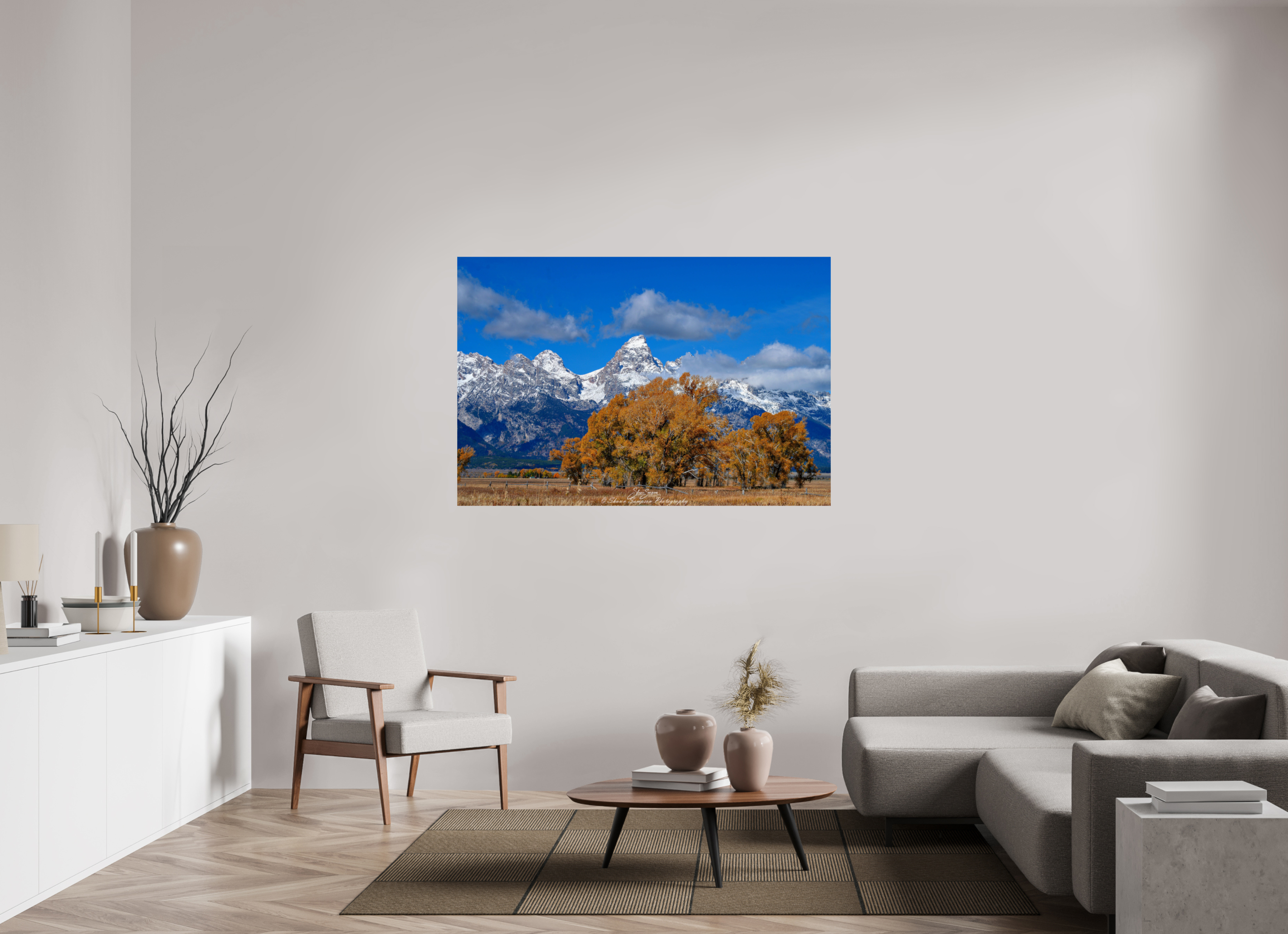 60 x 40″, Metal Tetons