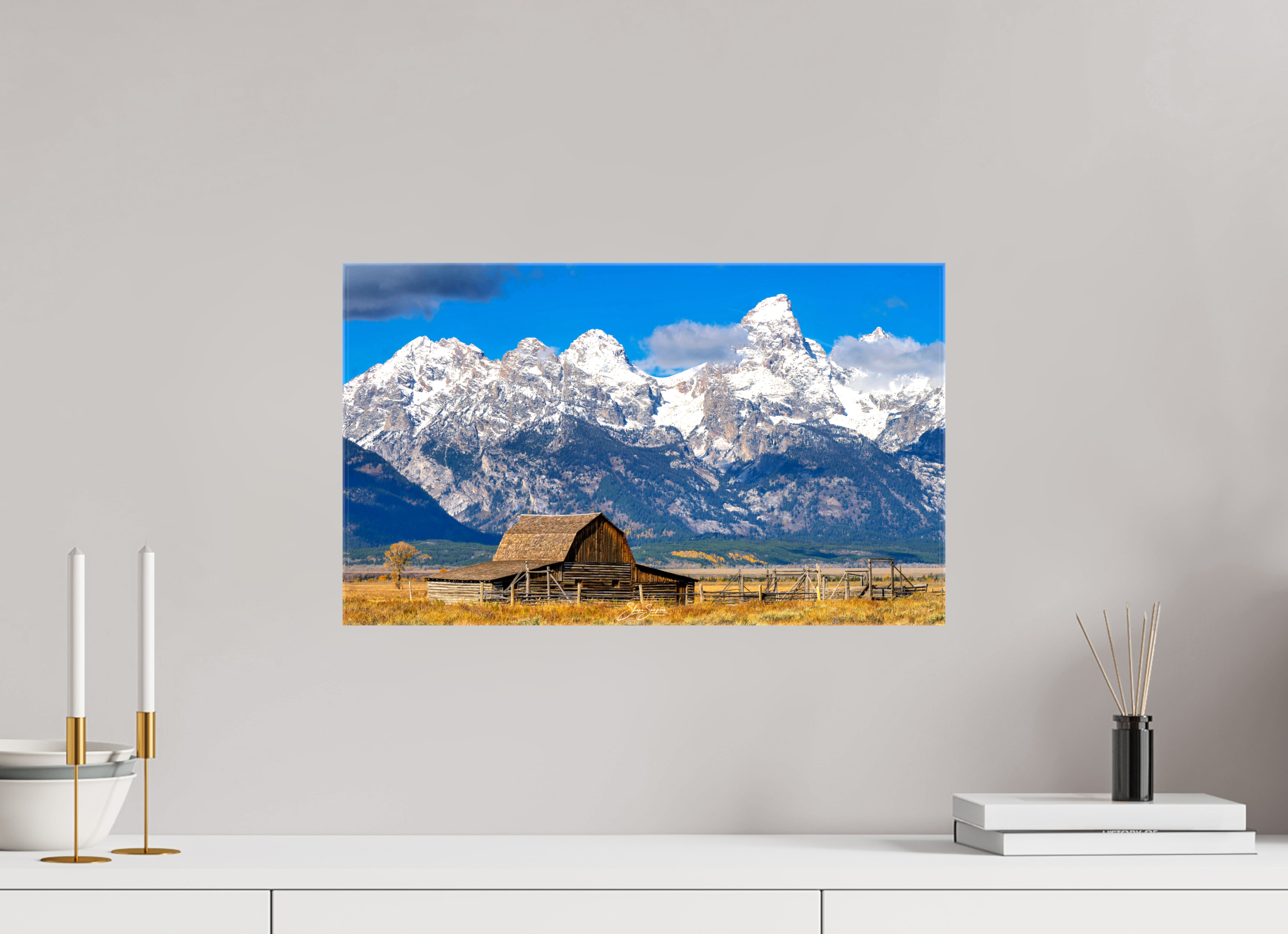 20.2 x 12″, Canvas Tetons