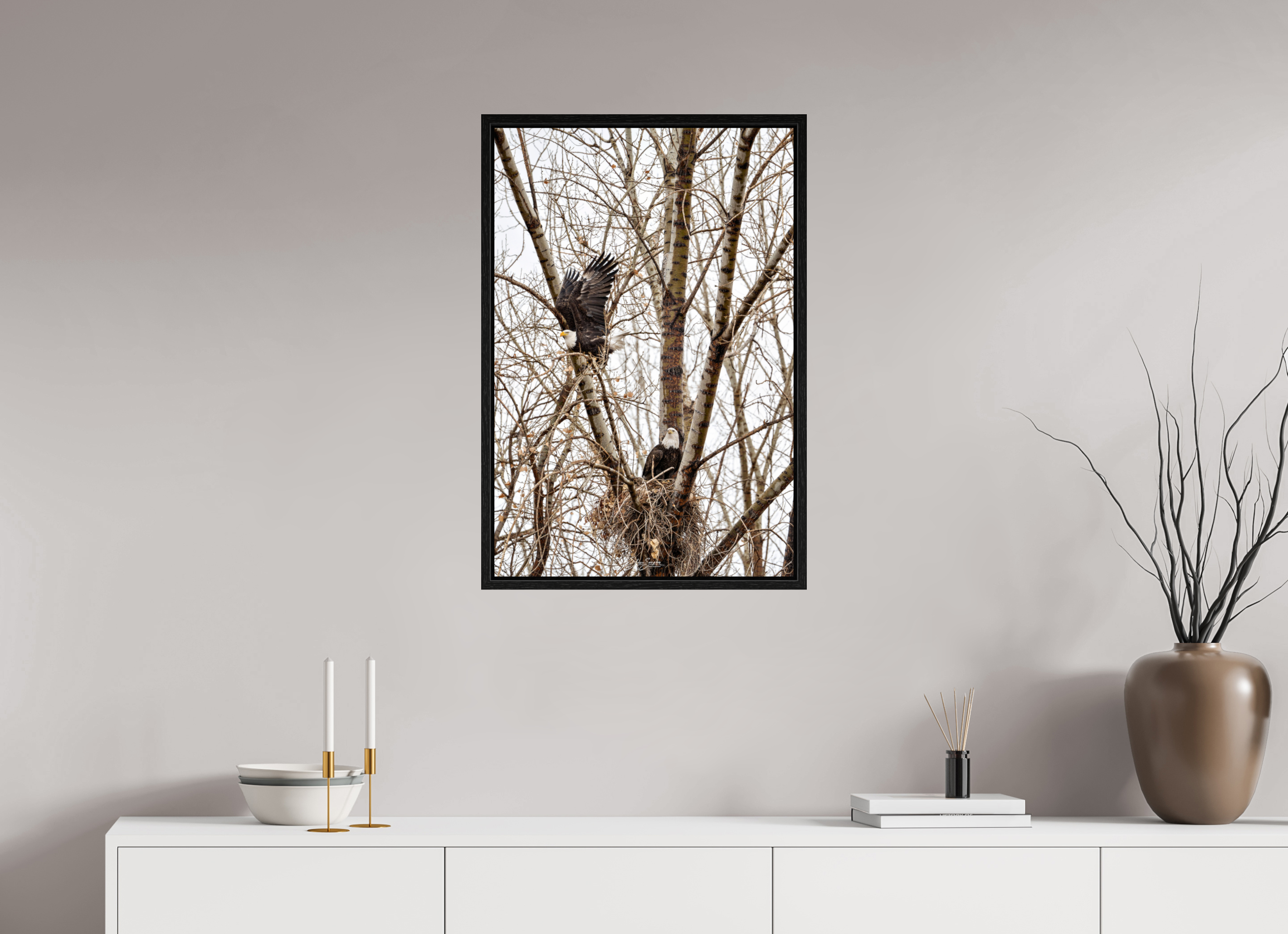 20 x 30″, Floater Frame Eagles