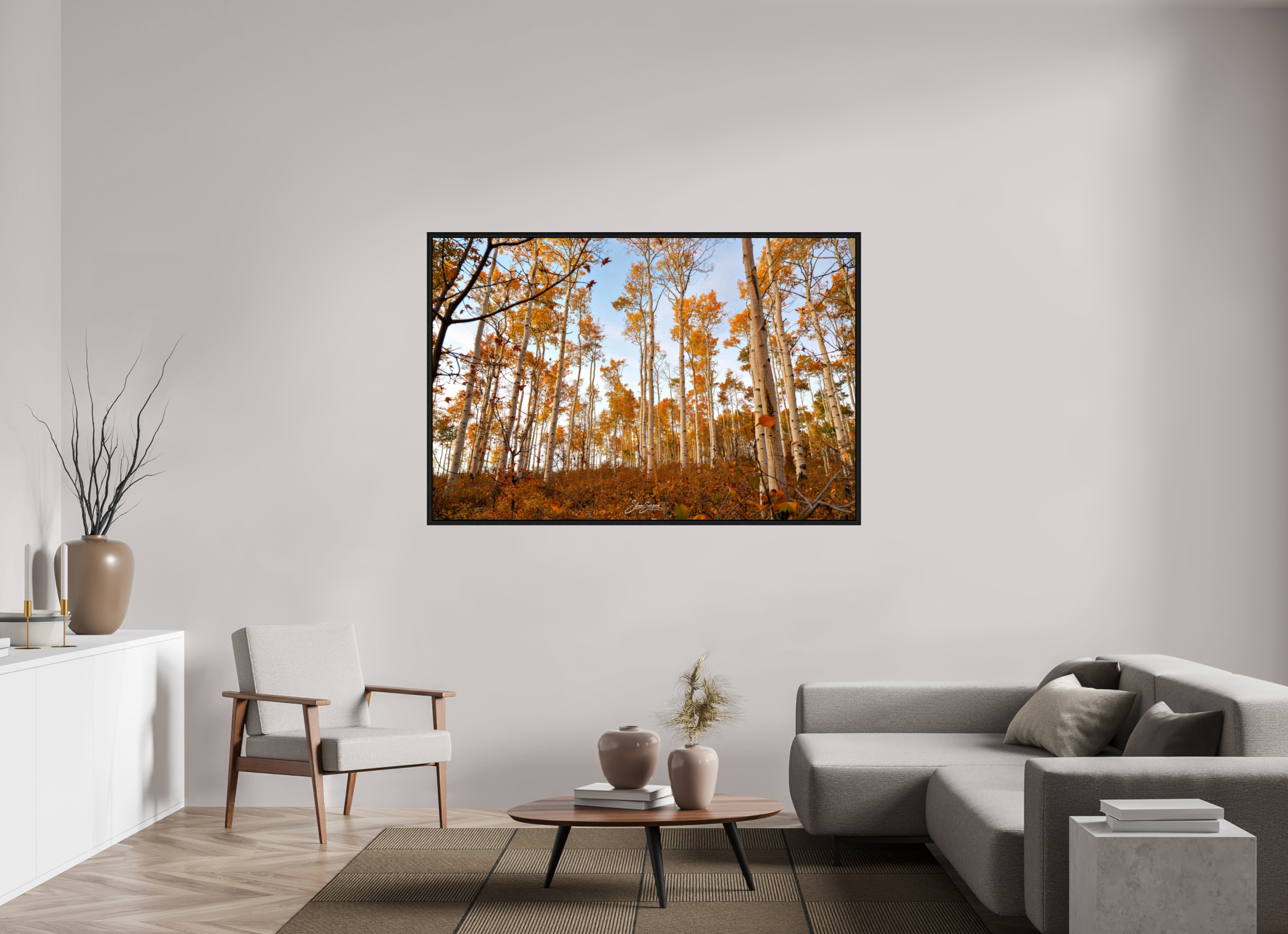 66 x 44″, Floater Frame aspen