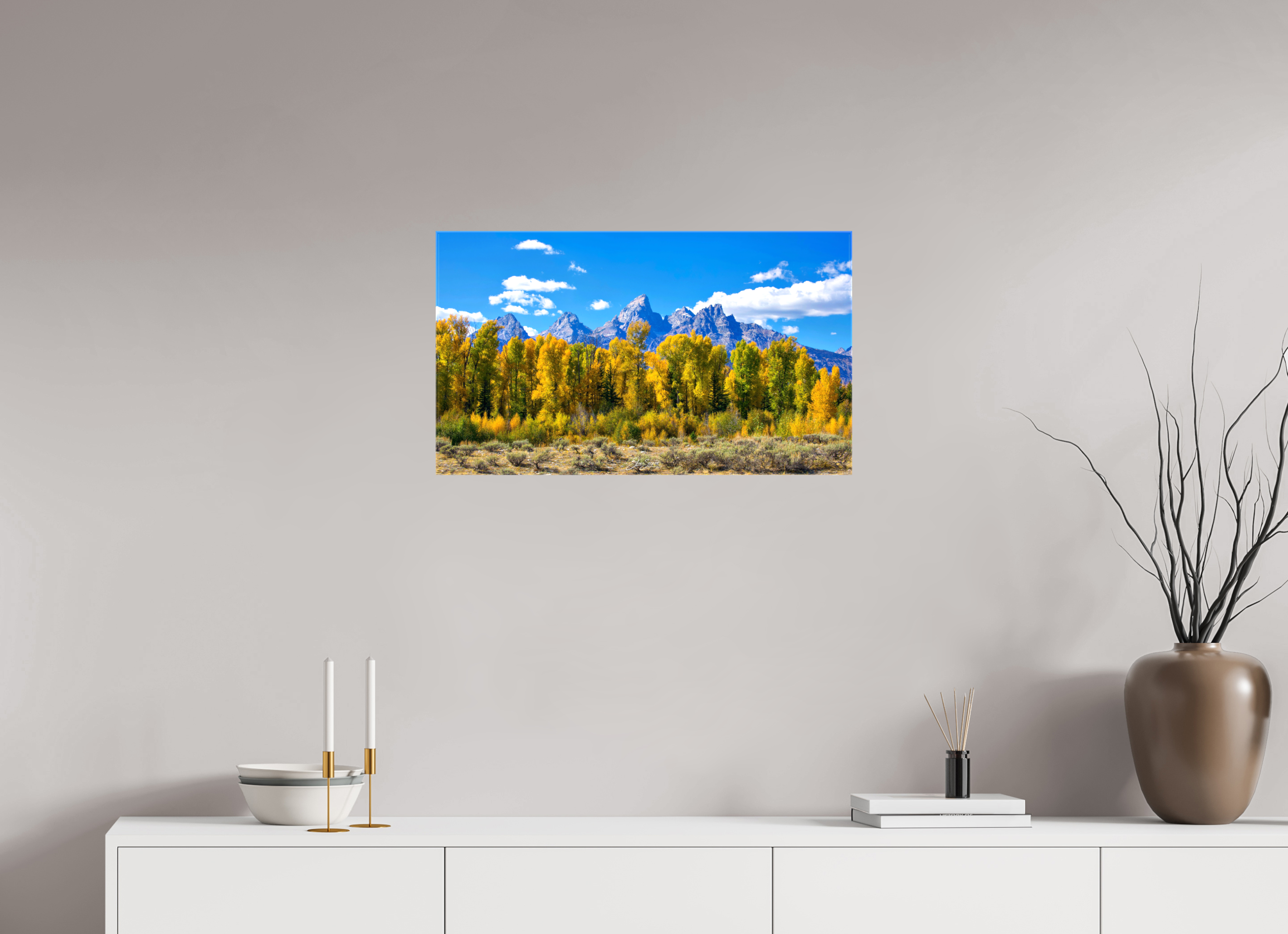 27.6 x 16″, Canvas Tetons