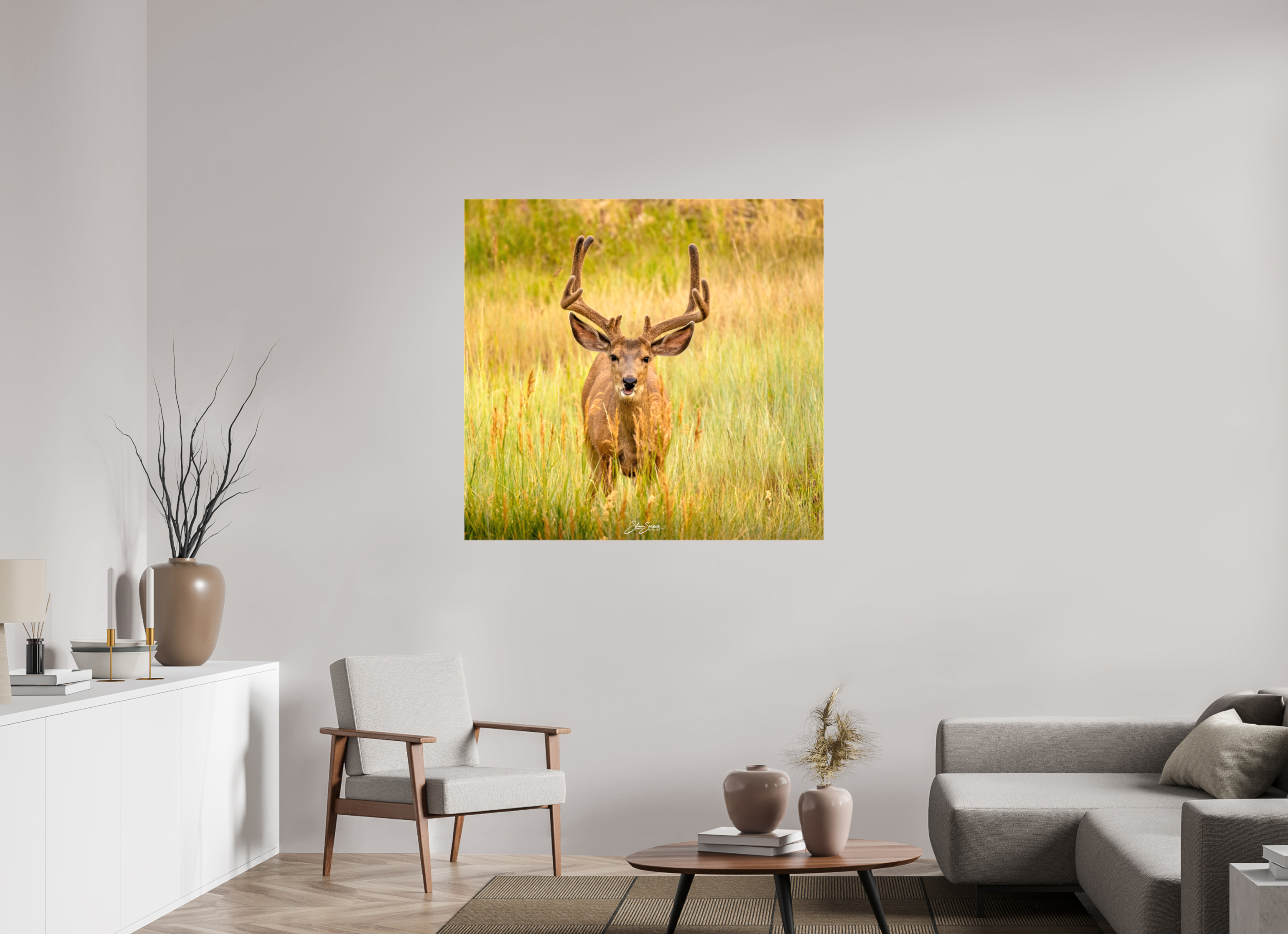 45.3 x 43″, Canvas Deer