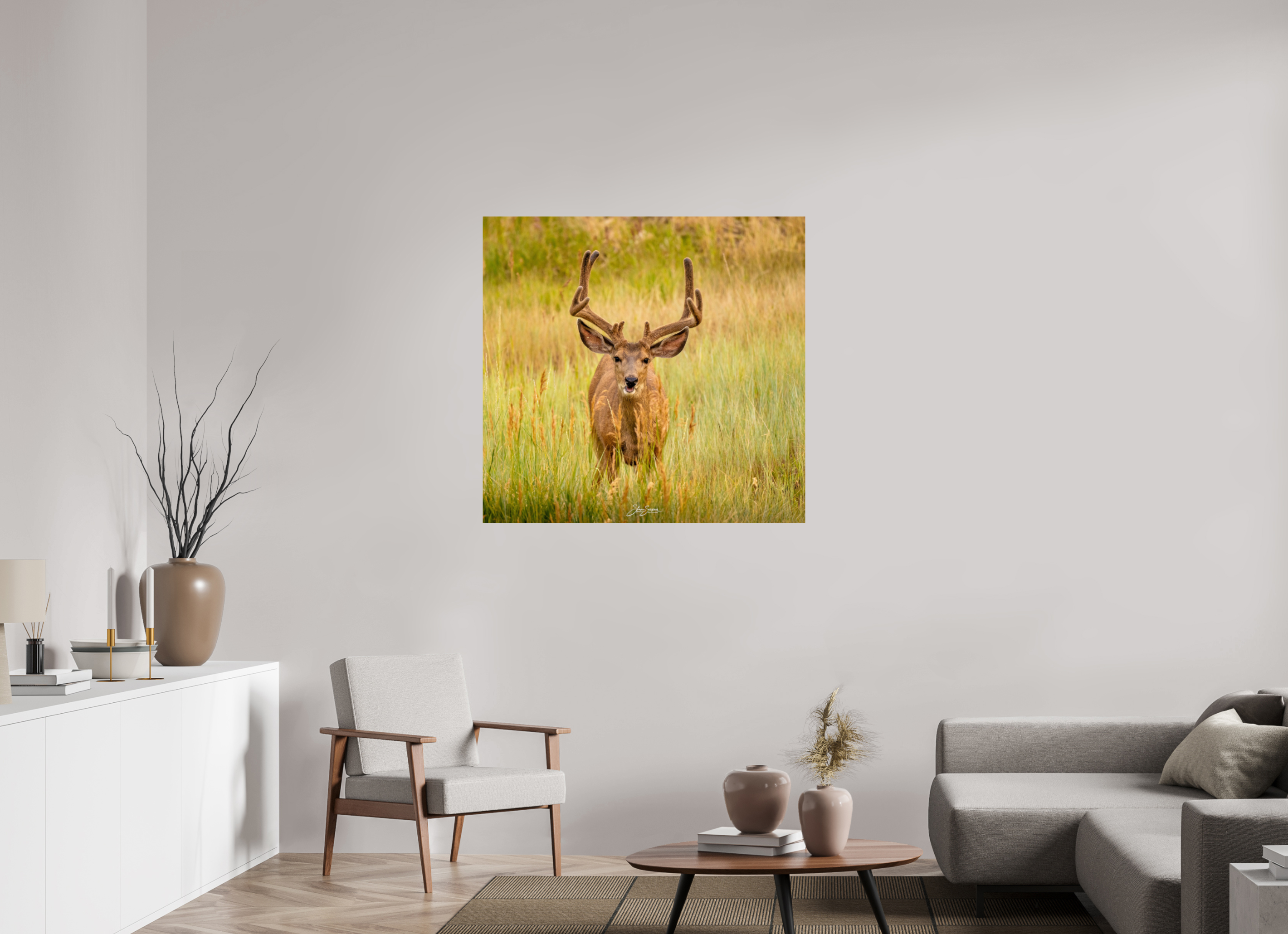 41.1 x 39″, Metal Deer