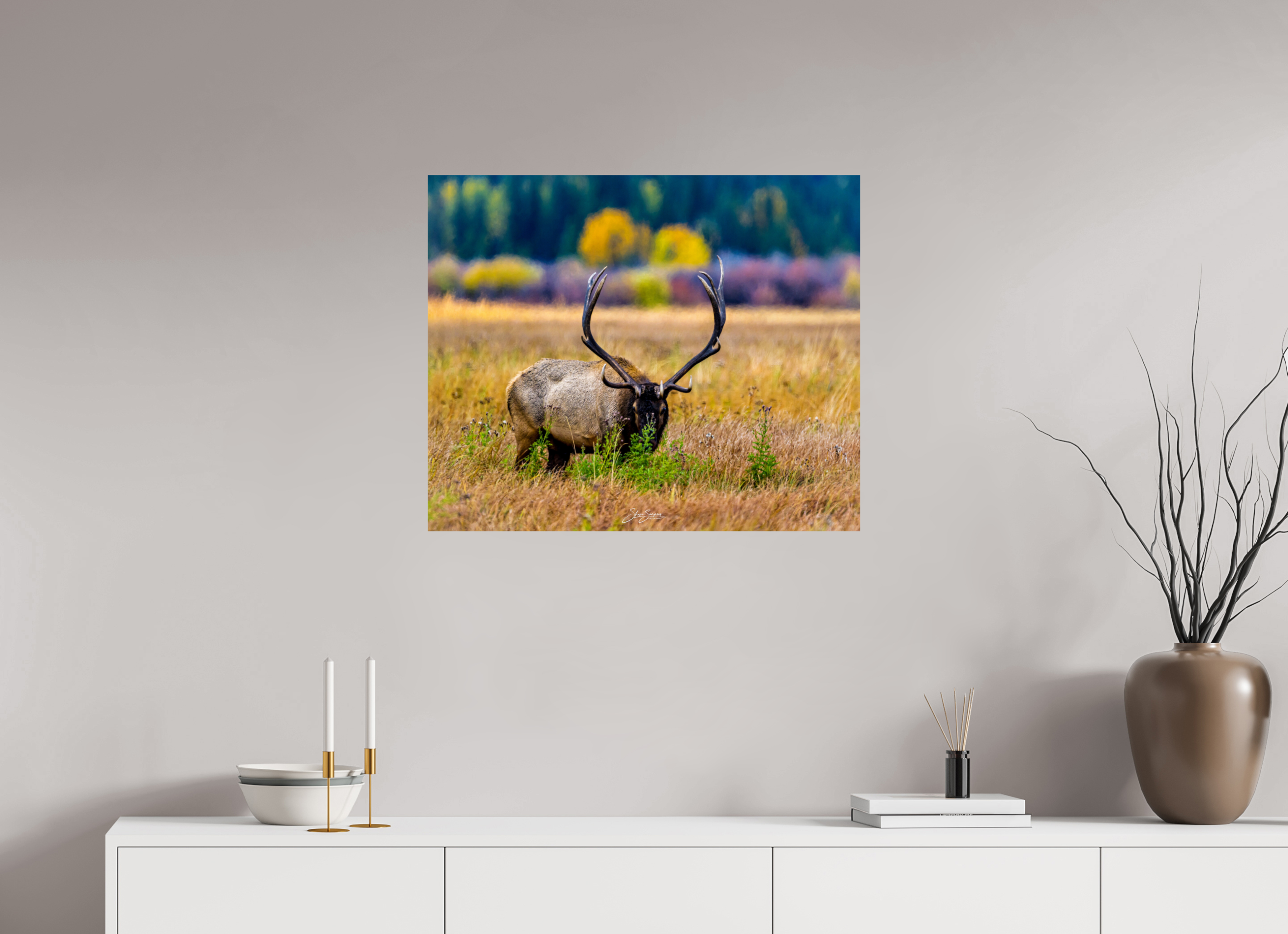 29.2 x 24″, Metal Elk