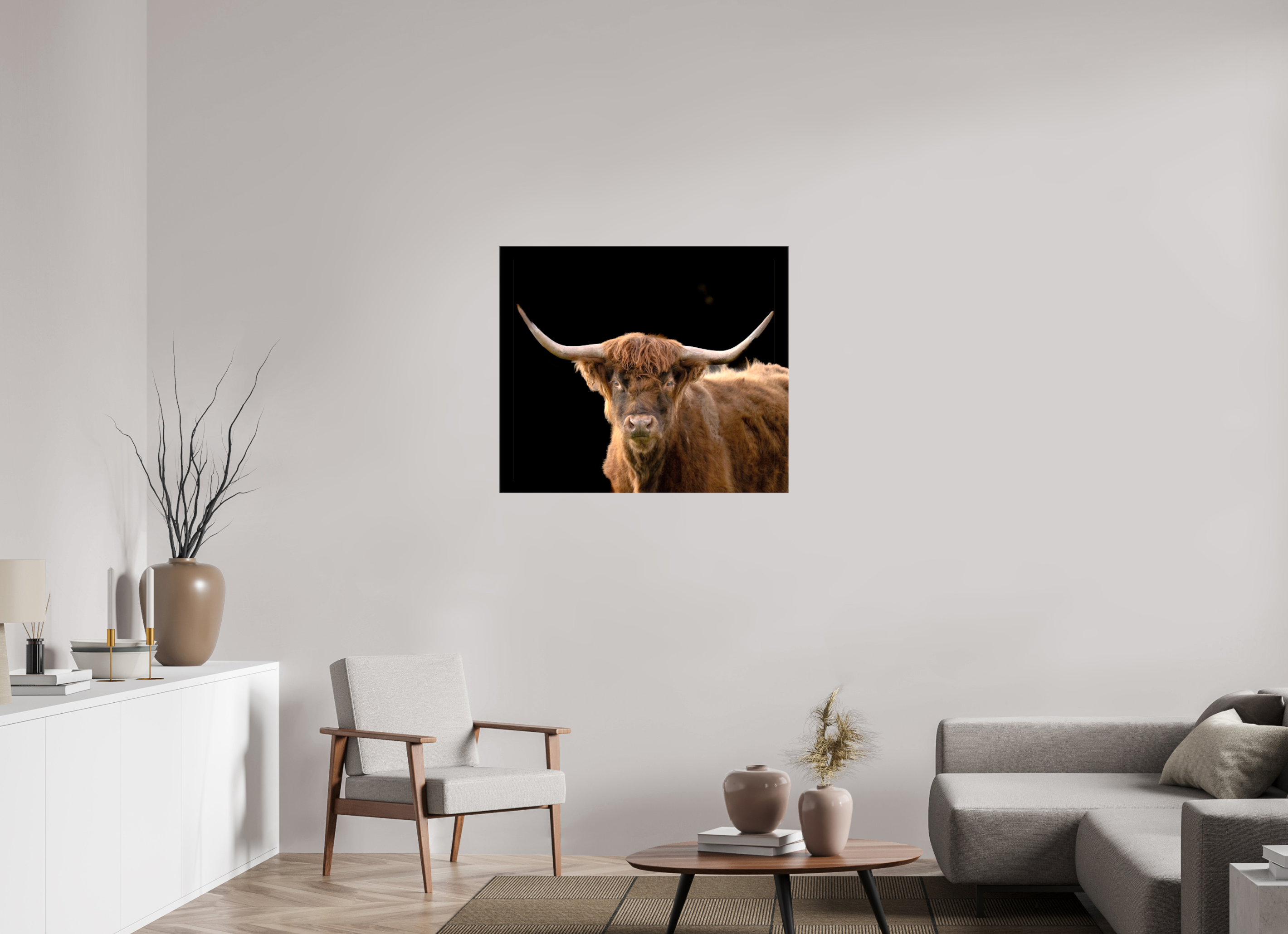 36.3 x 31″, Canvas The Long Horn