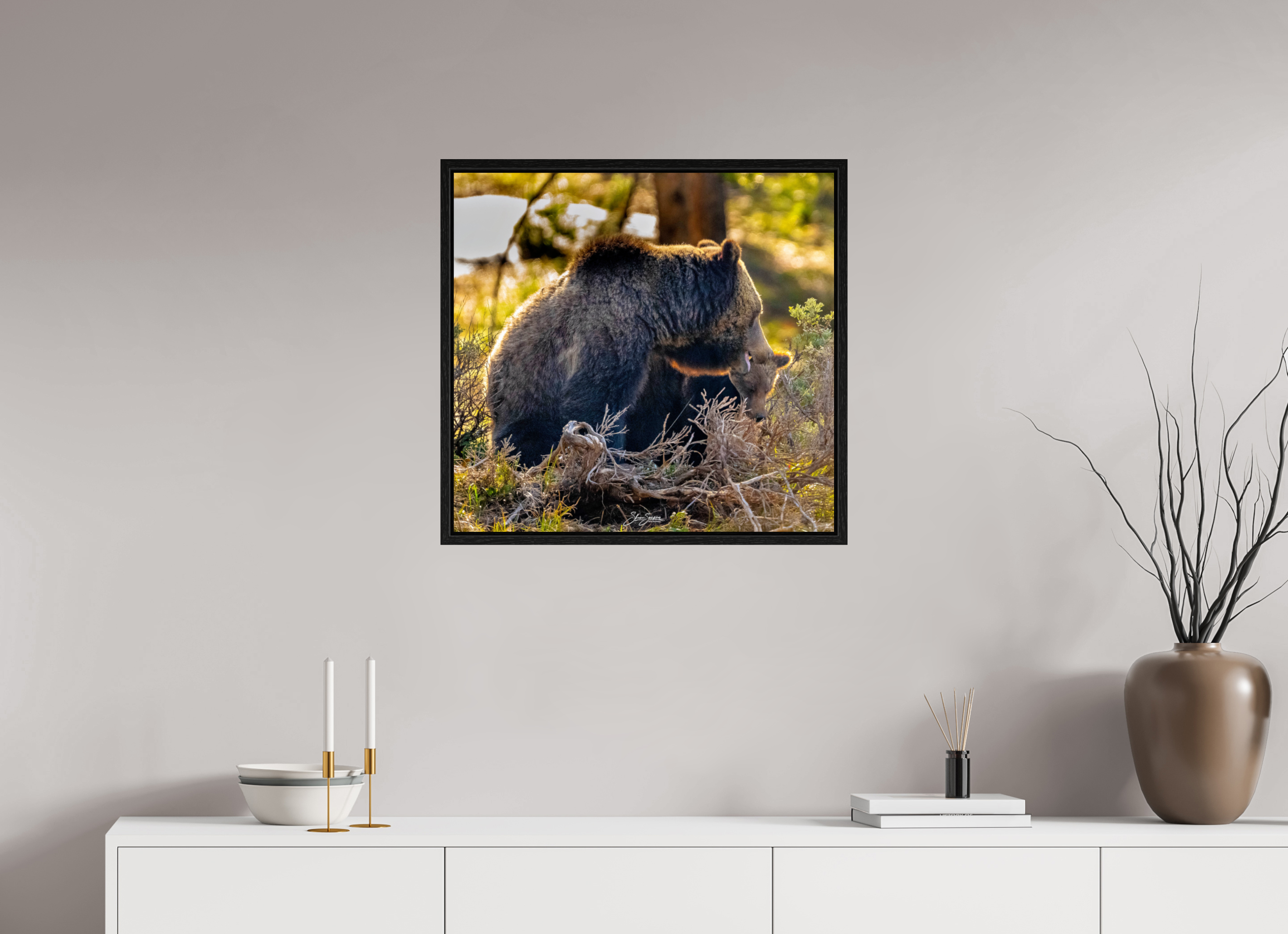 25.4 x 24″, Floater Frame 1063 and cub