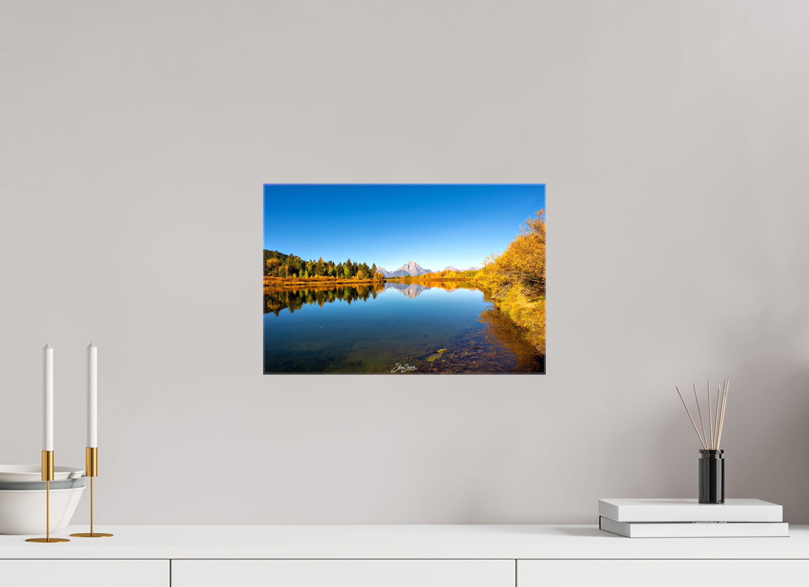 15 x 10″, Canvas Tetons in autumn