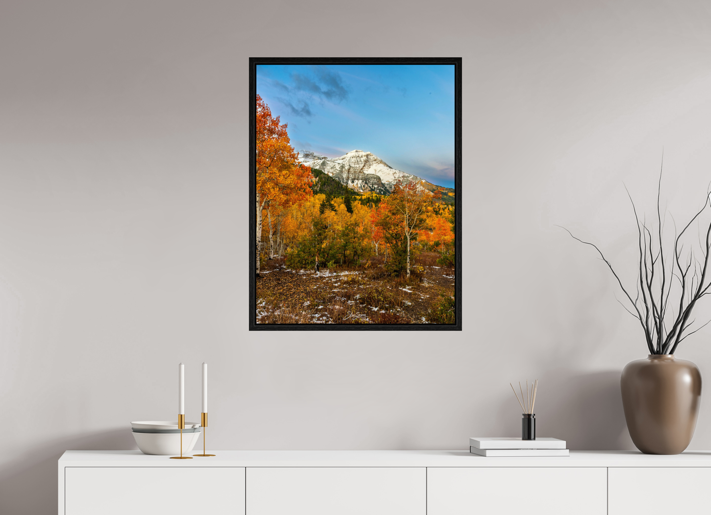 24 x 31.4″, Floater Frame Timp Fall