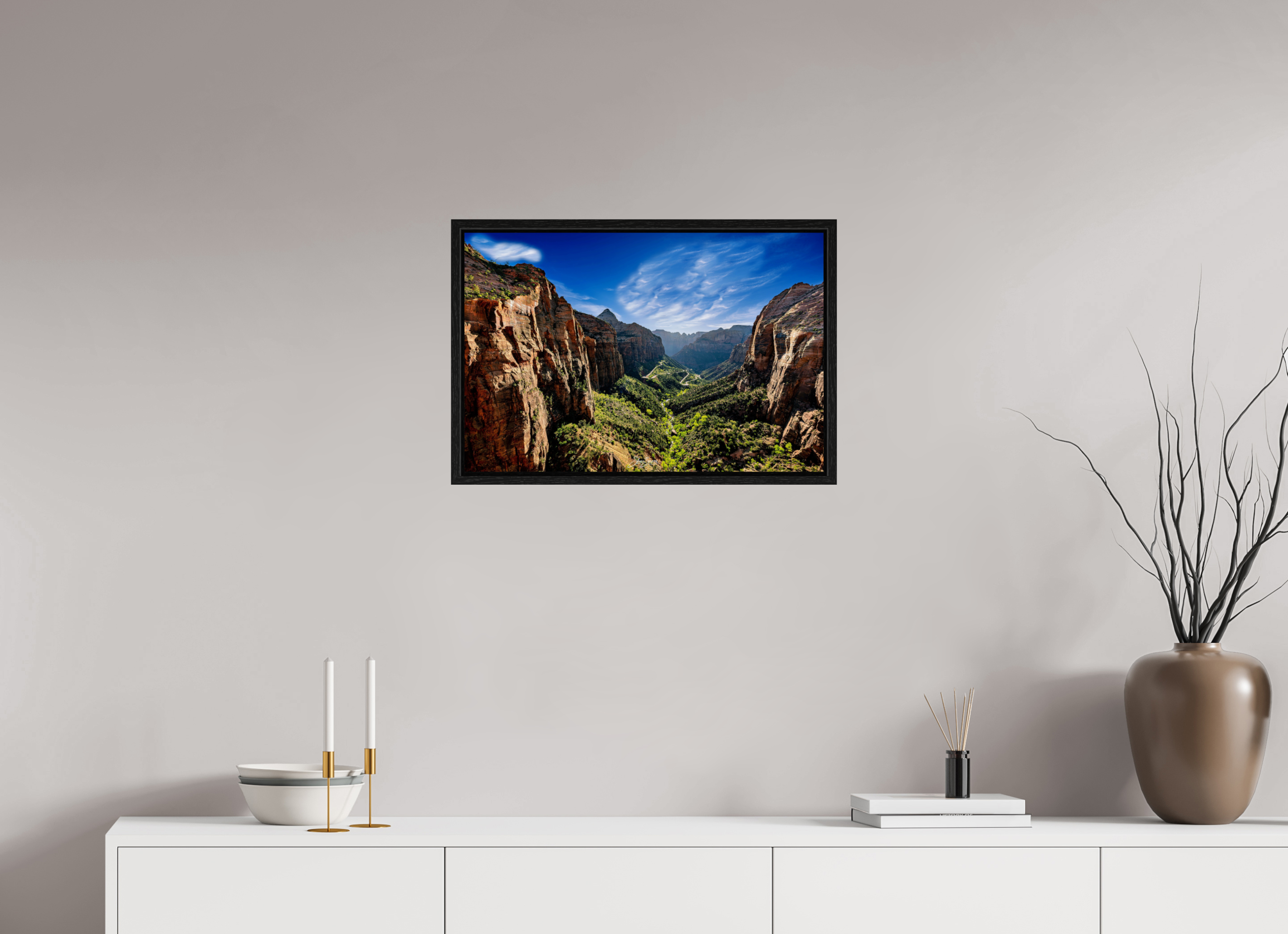 24 x 16″, Floater Frame Zion over lookf