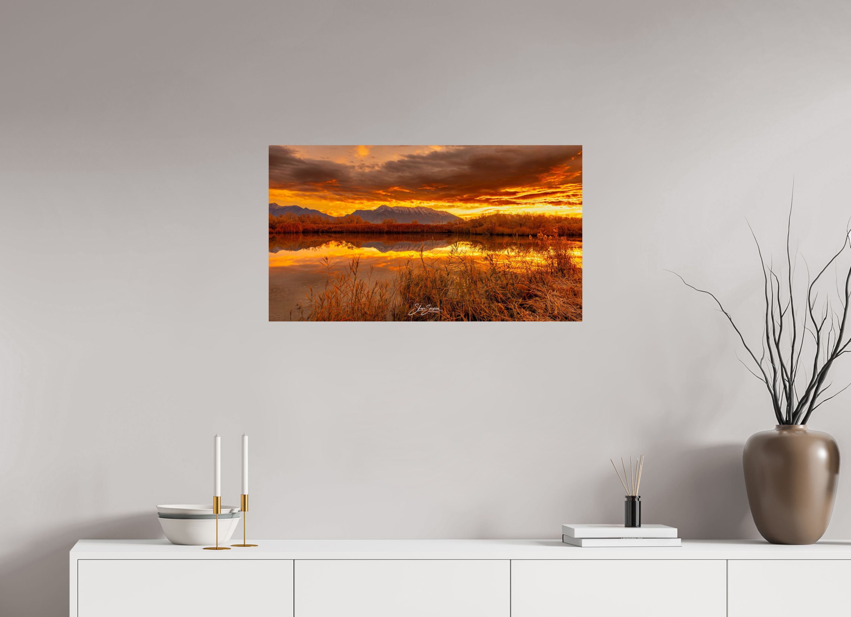 32 x 18″, Metal Golden Morning