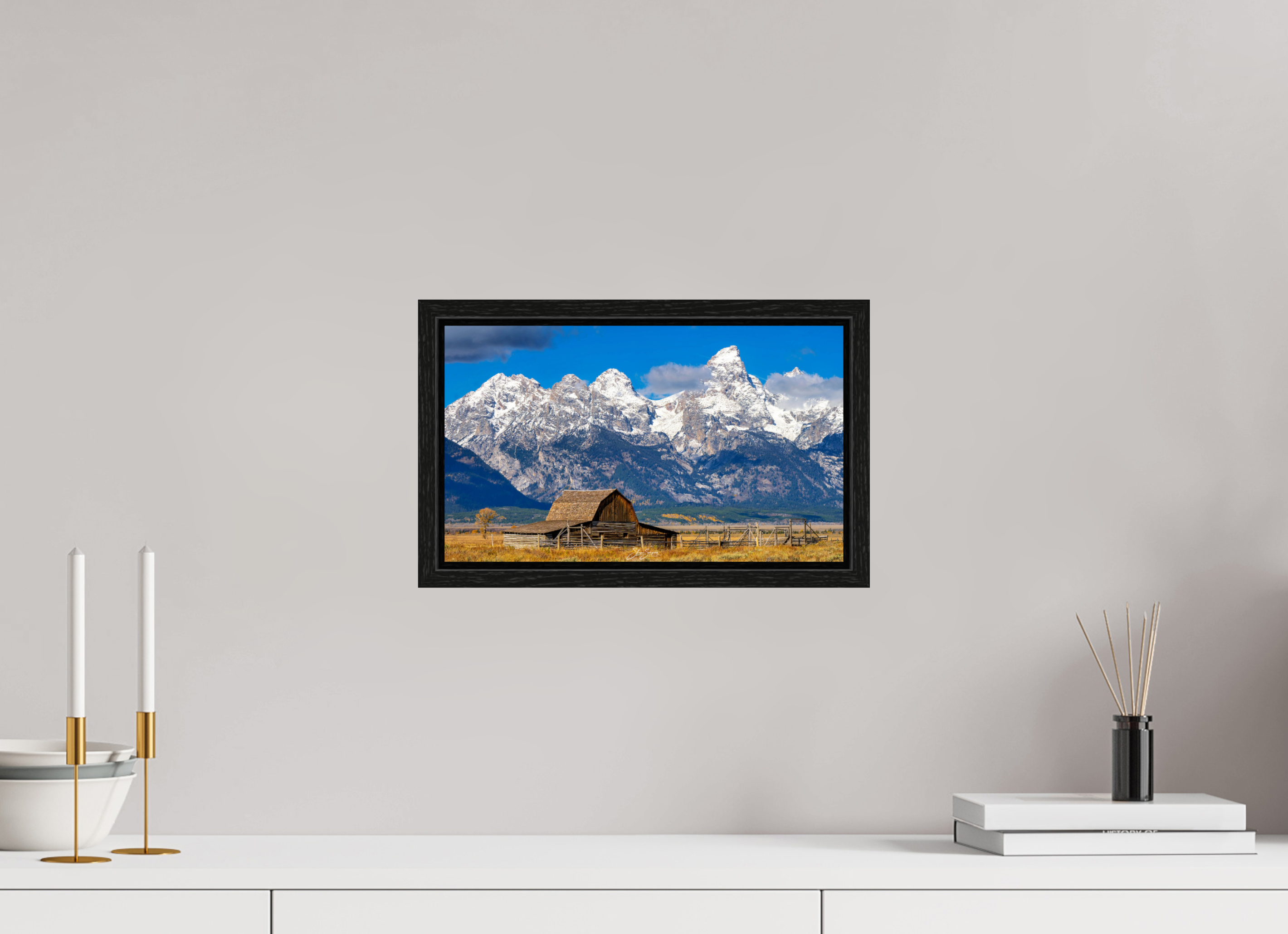 13.5 x 8″, Floater Frame Tetons